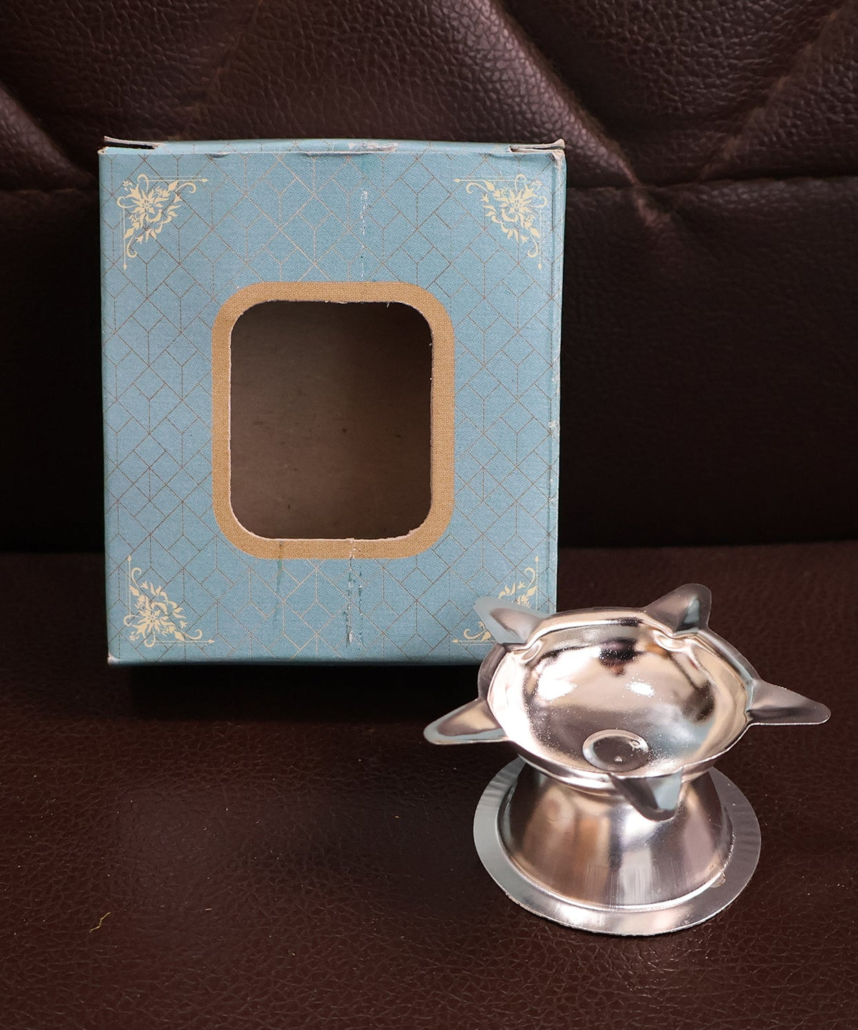 Stainless Steel Lotus Design Diya (1 Pc)