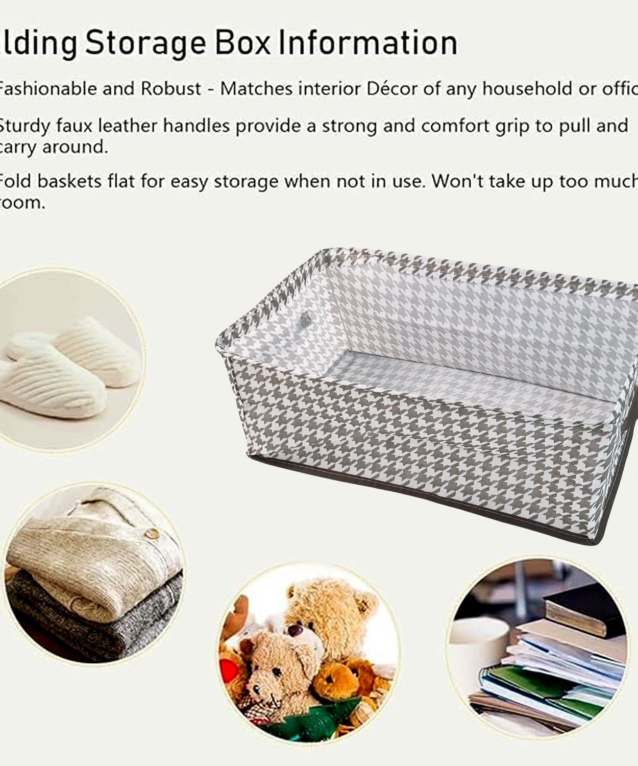 Cloth storage baskets, closet storage bins (42×28 Cm)