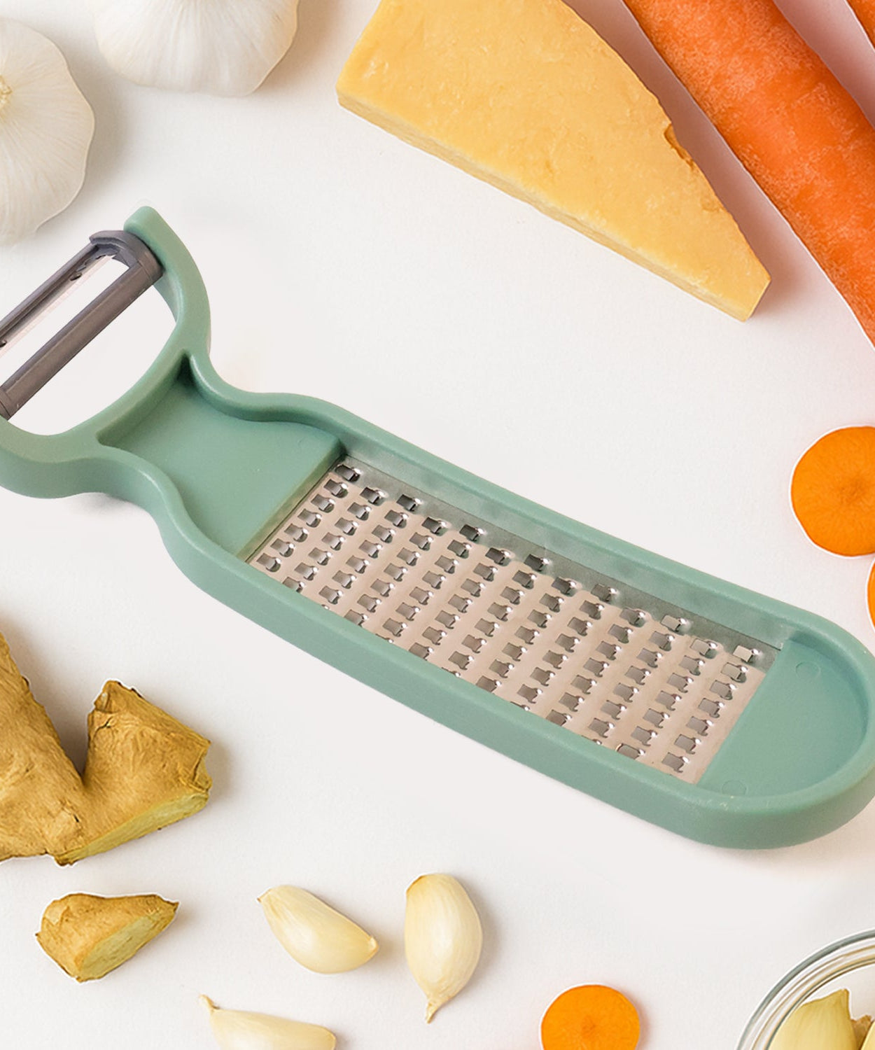 Dual-Sided Vegetable Grater and Peeler Tool