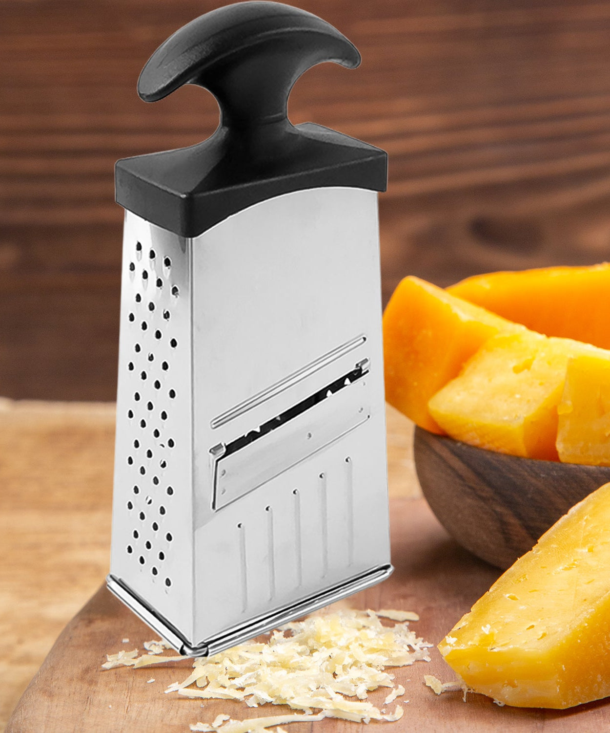 Compact Grater & Slicer with Non-Slip Handle 