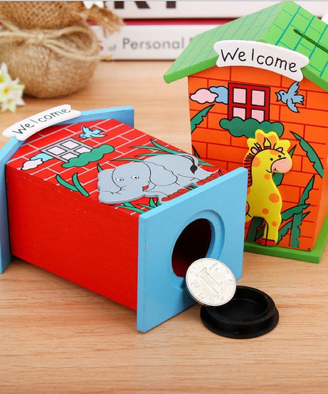 Lovely wooden piggy bank for kids