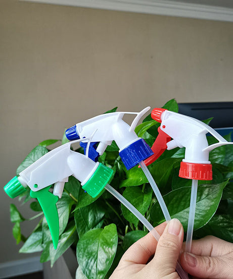 Plastic spray bottle head, trigger style, replacement nozzle with pipe for easy application.