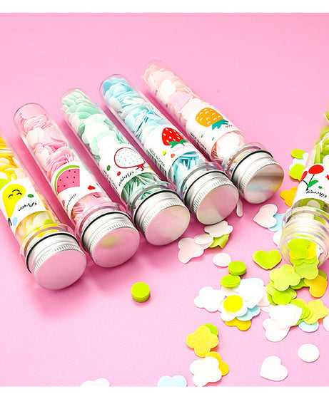 Portable Hand Washing Bath Flower Shape Paper Soap Strips In Test Tube Bottle