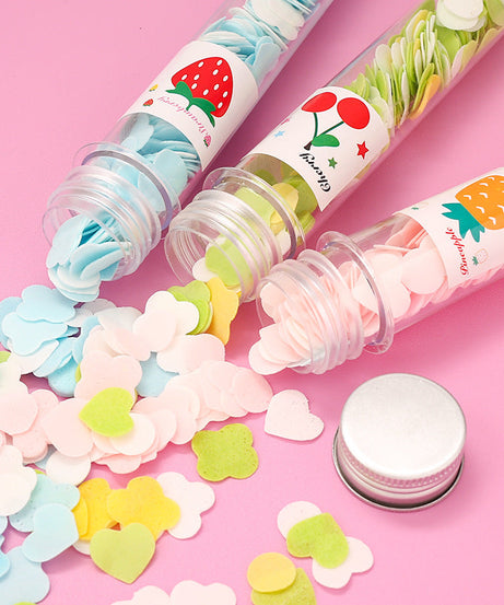 Portable Hand Washing Bath Flower Shape Paper Soap Strips In Test Tube Bottle