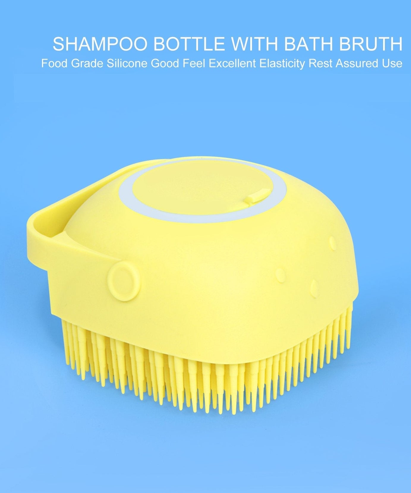 Silicone Massage Bath Body Brush Soft Bristle With Shampoo Dispenser