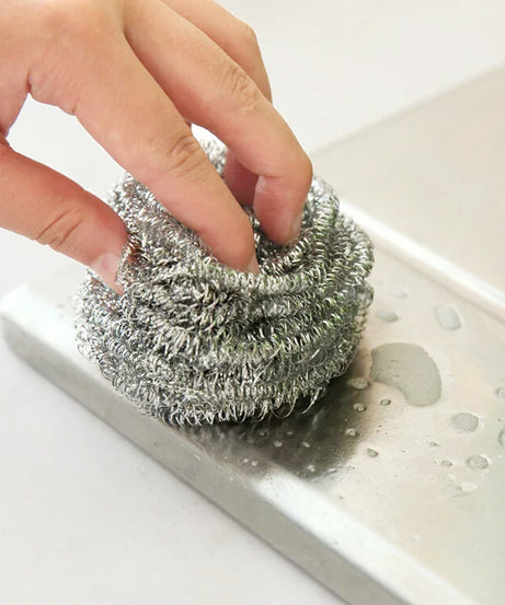 Kitchen steel ball scrubber, round shape, durable