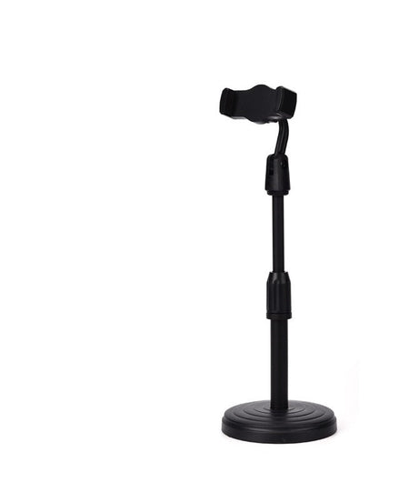Height adjustable phone stand for desktops, ideal for hands-free usage on tables.