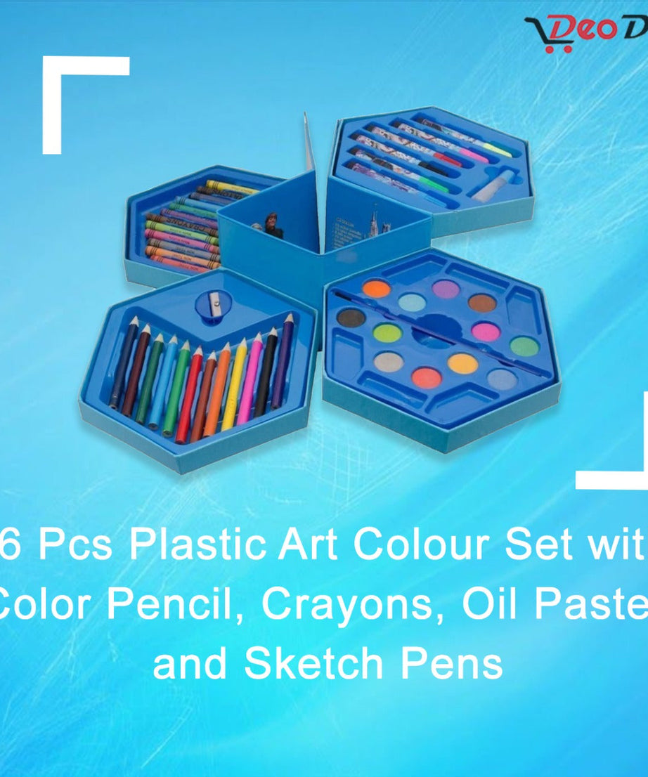 Plastic art set with various colors