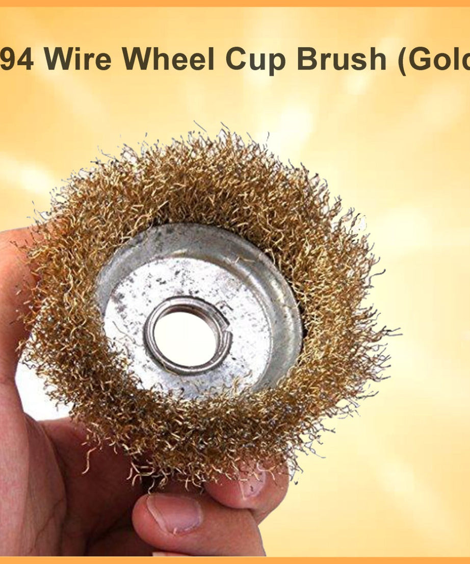 Gold wire brush for surface preparation.