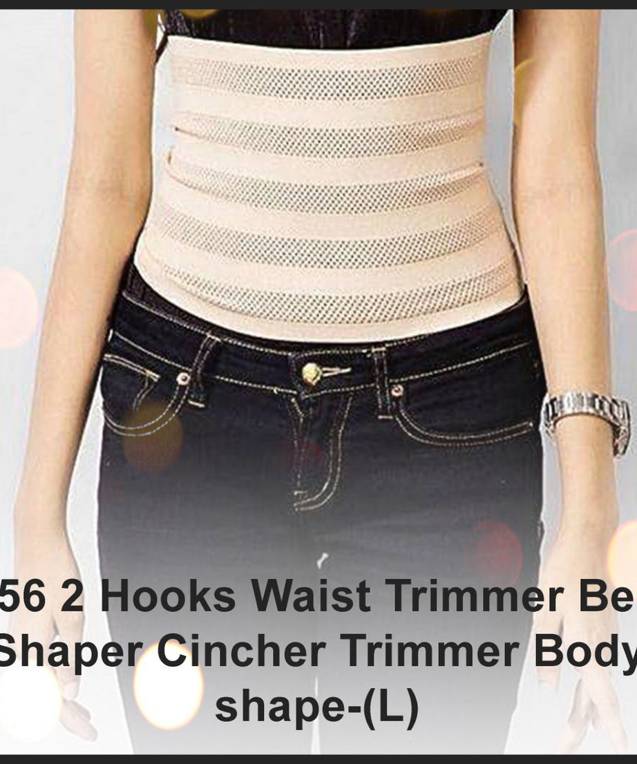 Comfortable waist trimmer belt with 2 hooks for shaping and toning, large size.