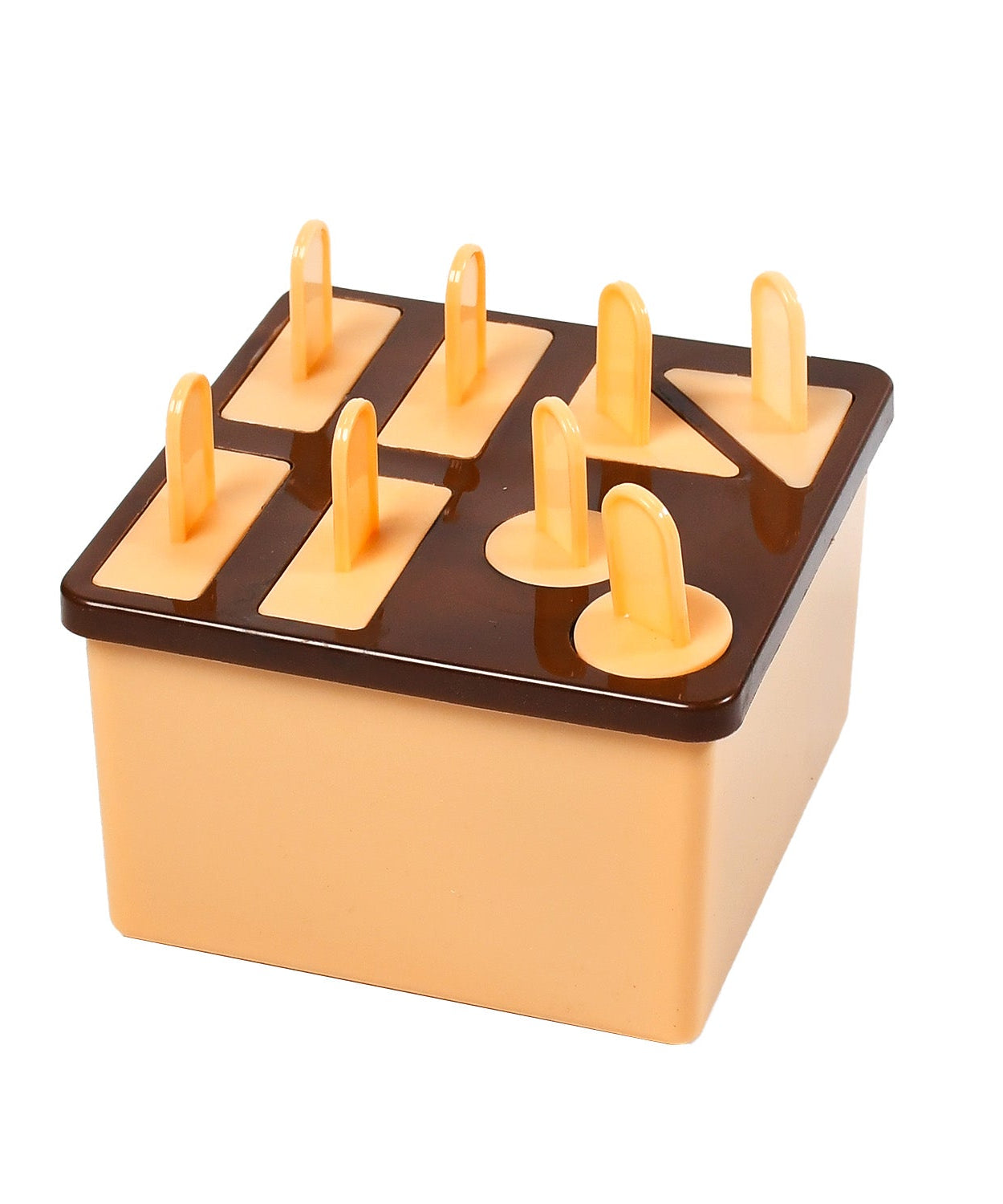 Pink kulfi mold tray with 8 compartments