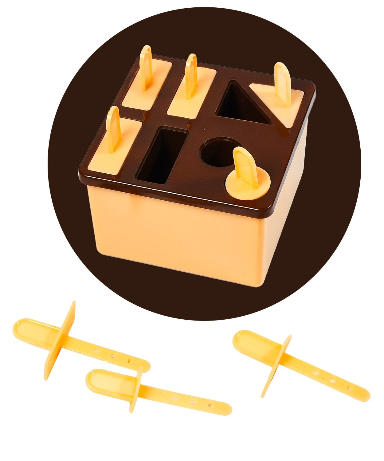 Pink ice sicle mold with stick holders