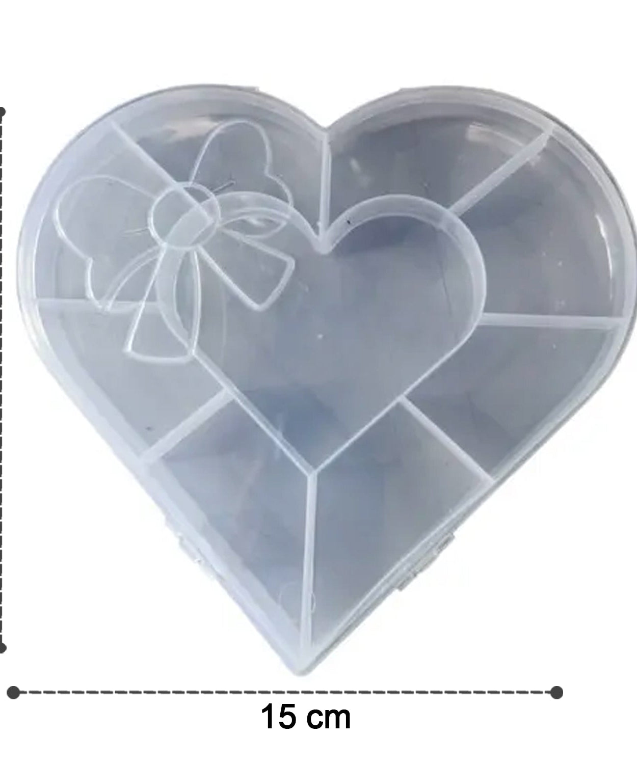 Heart-Shaped Plastic Bead Storage Organizer Box (1 Pc)