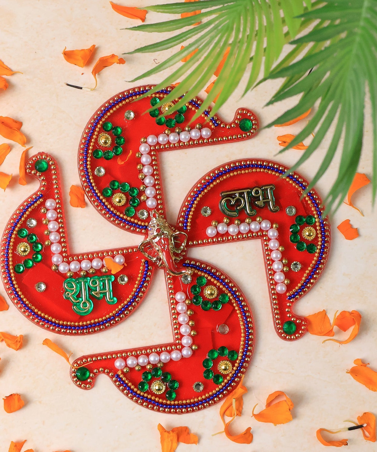 Acrylic Swastik Shubh Labh Wall Hanging  (1 Pc)