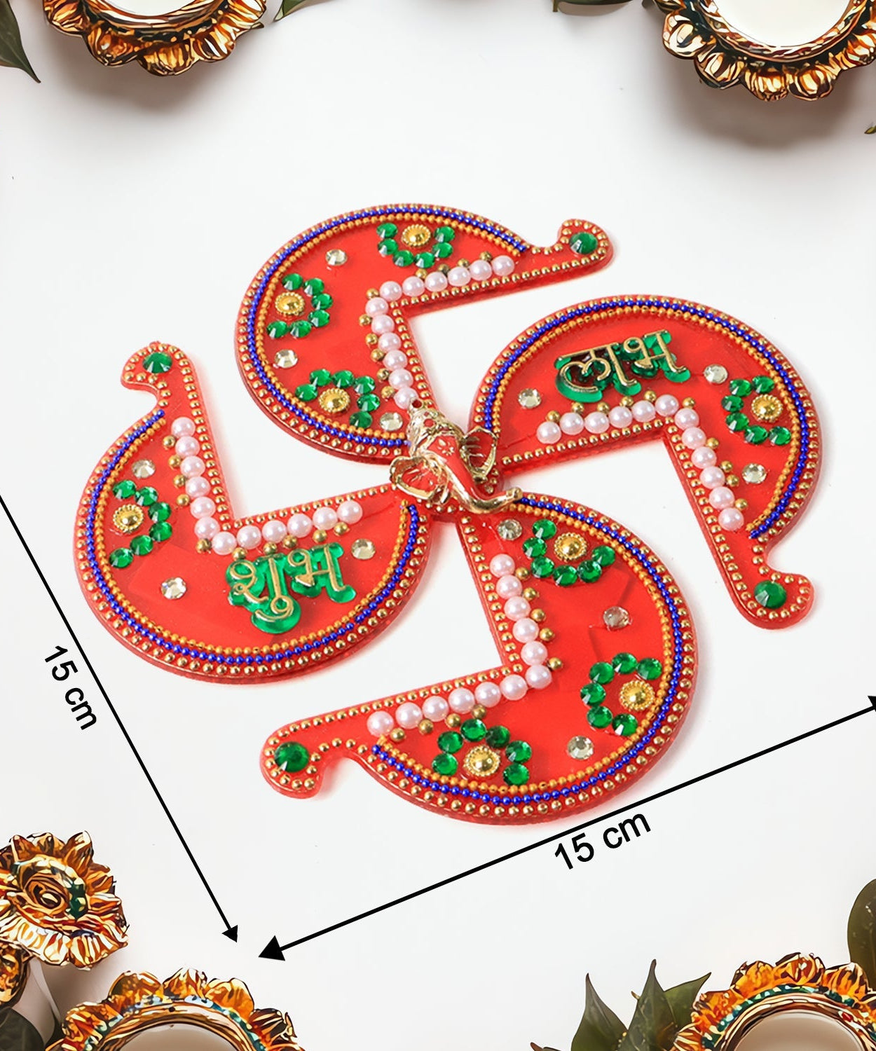 Religious Golden Swastik Wall Hanging