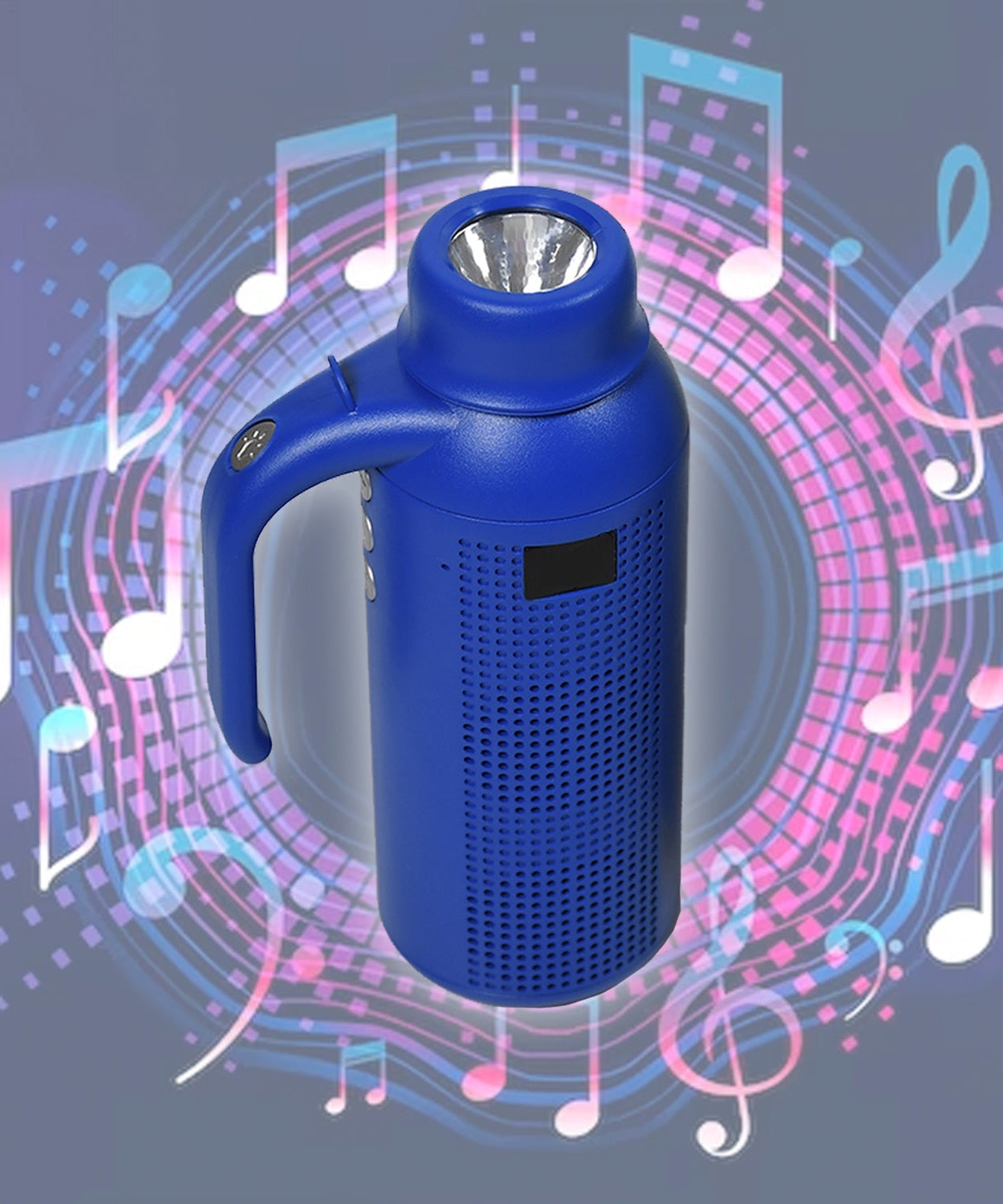 Wireless speaker with torch and light