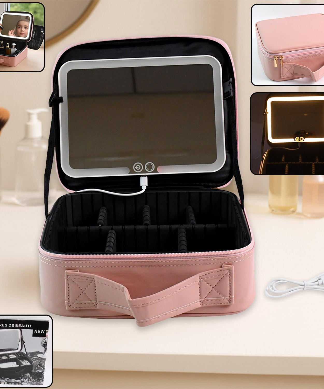 Portable LED Makeup Organizer Box