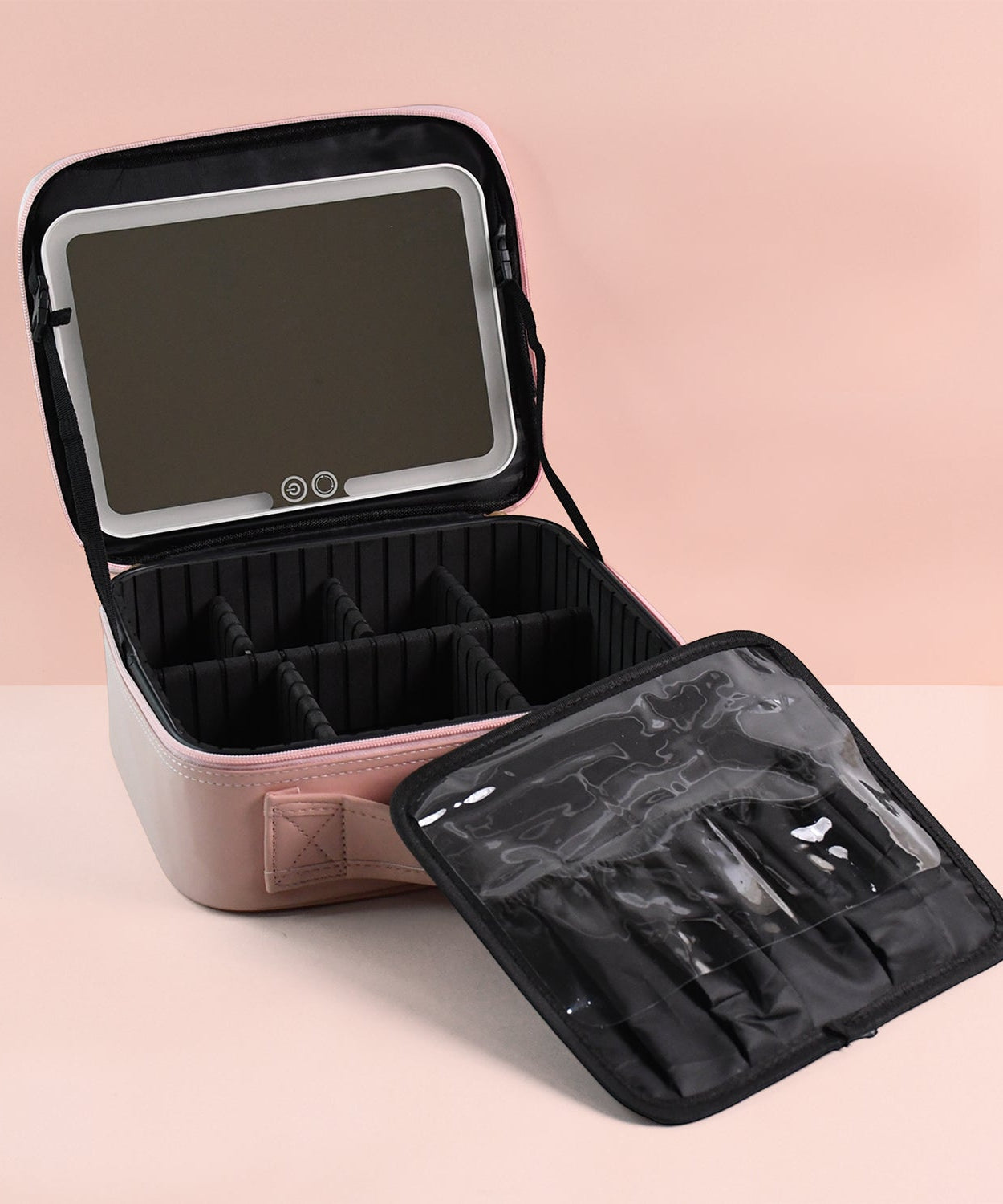 Pink Premium LED Light Makeup Organizer Box (1 Pc)