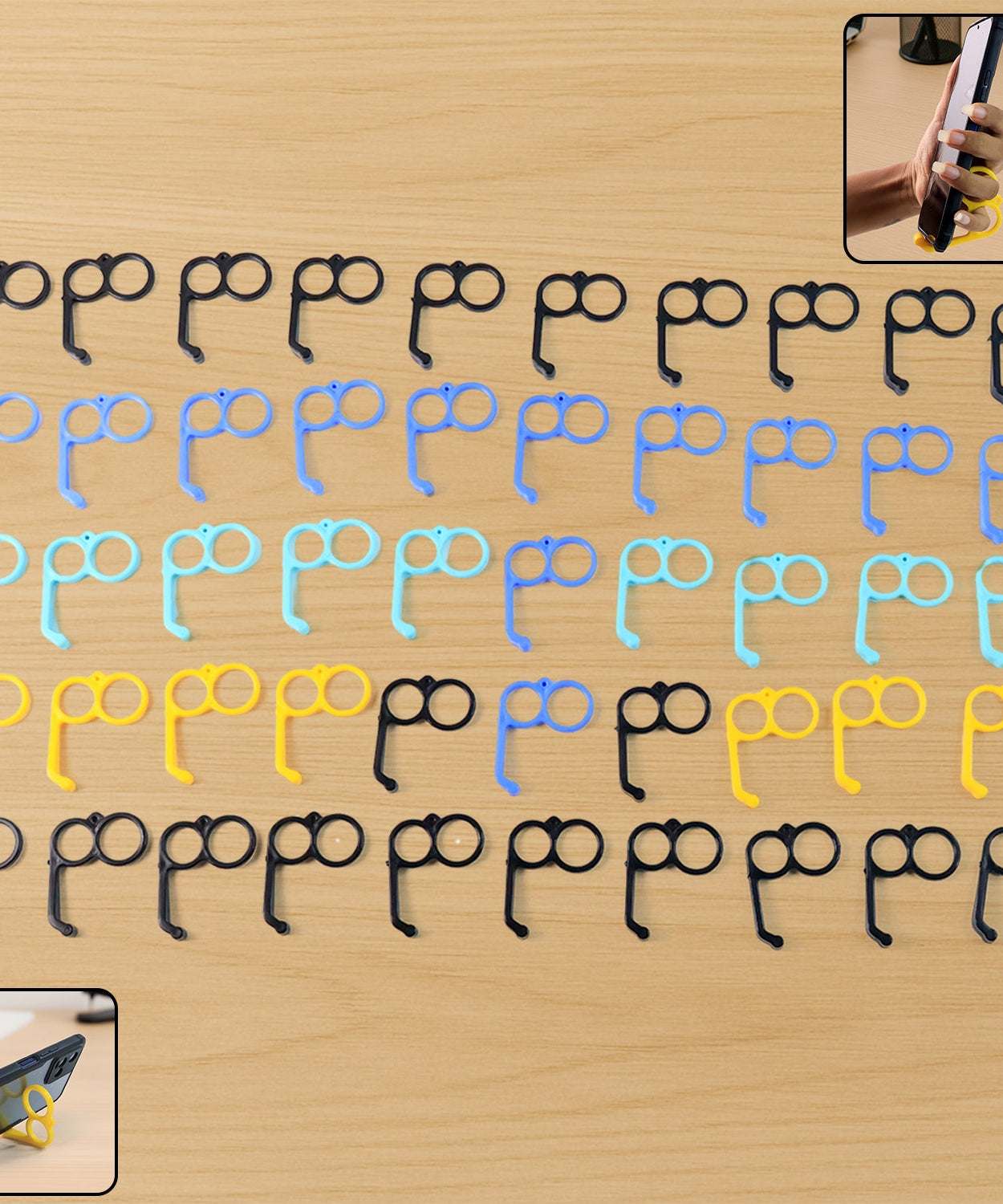 Plastic Hand Mobile Stand (Mix Color / 50 Pc)