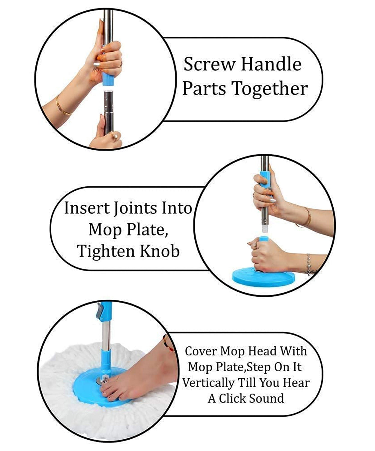 Apex Magic Spin Mop Cleaning Set with Dual Chamber Bucket & Wheels