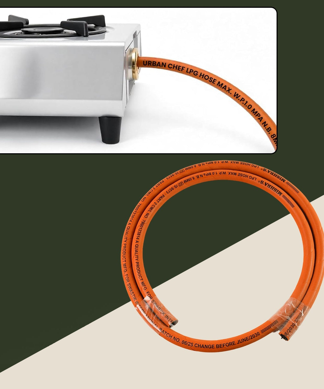 Mishra's 5-Piece Multipurpose LPG Kitchen Combo Set with Gas Pipe, Cylinder Trolley, Knife, Lighter & Peeler