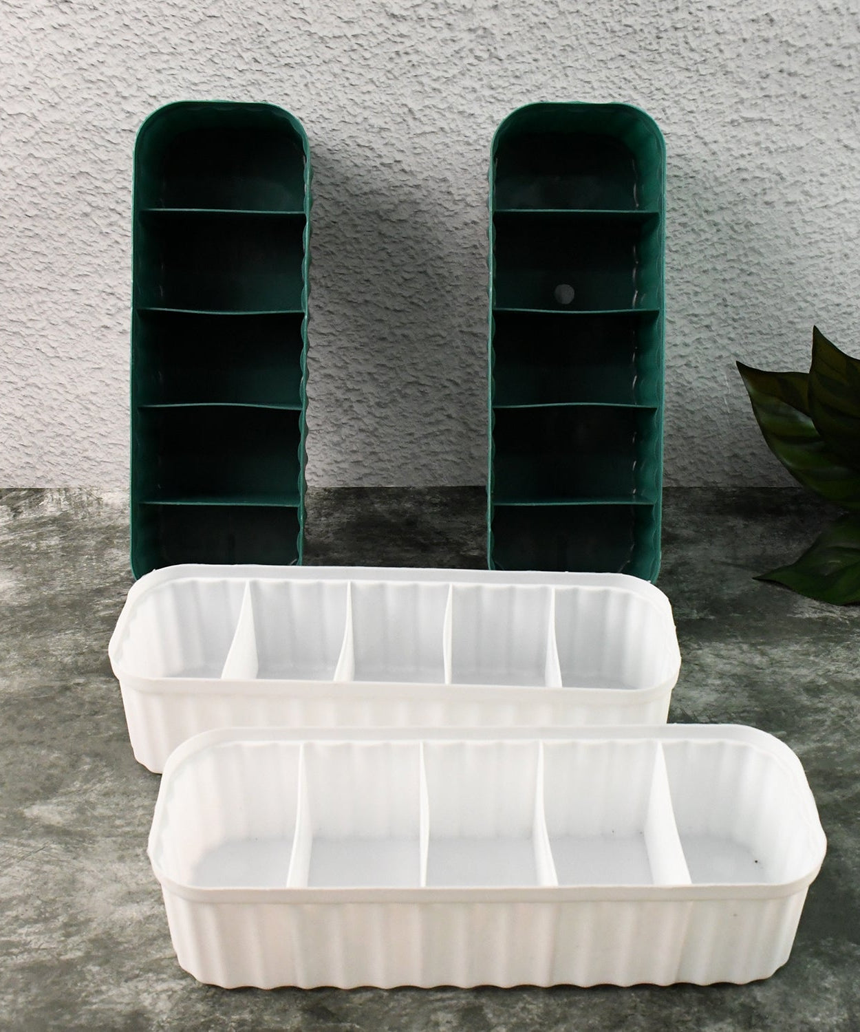 5 Compartments Socks / Handkerchief / Underwear Storage Box Socks Drawer Closet Organizer Storage Boxes (pack of 4)