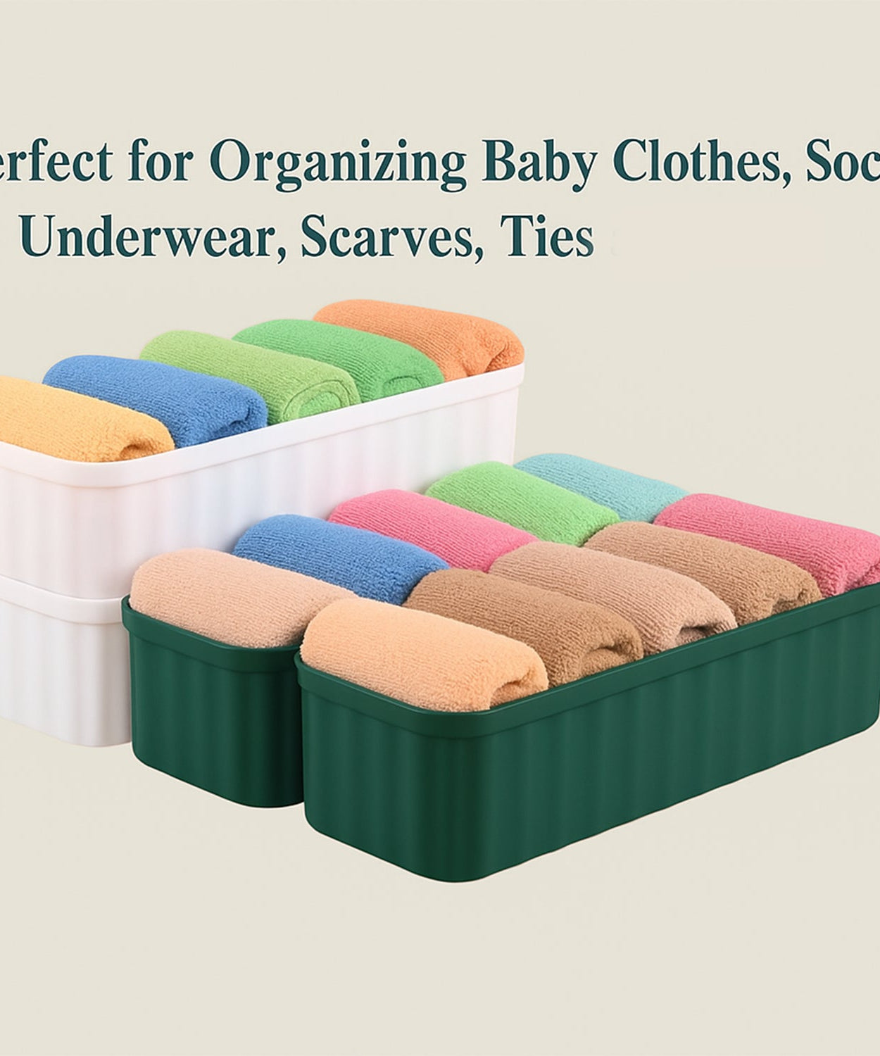 5 Compartments Socks / Handkerchief / Underwear Storage Box Socks Drawer Closet Organizer Storage Boxes (pack of 4)