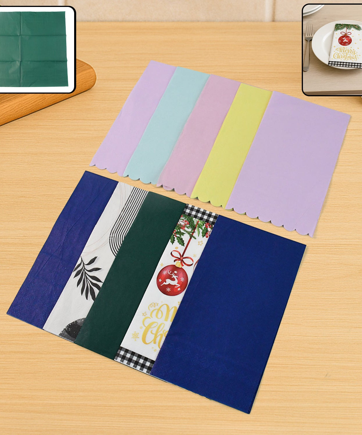 Assorted Color Printed Food Wrapping Paper Pack