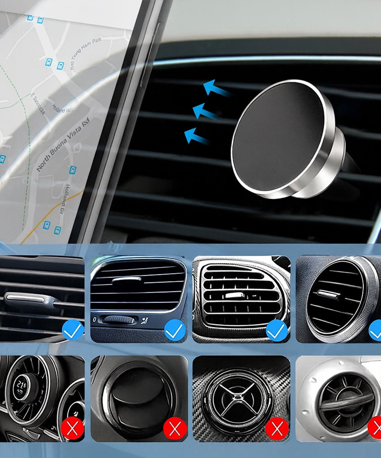 360° Rotating Magnetic Phone Holder Stand (1 Pc)