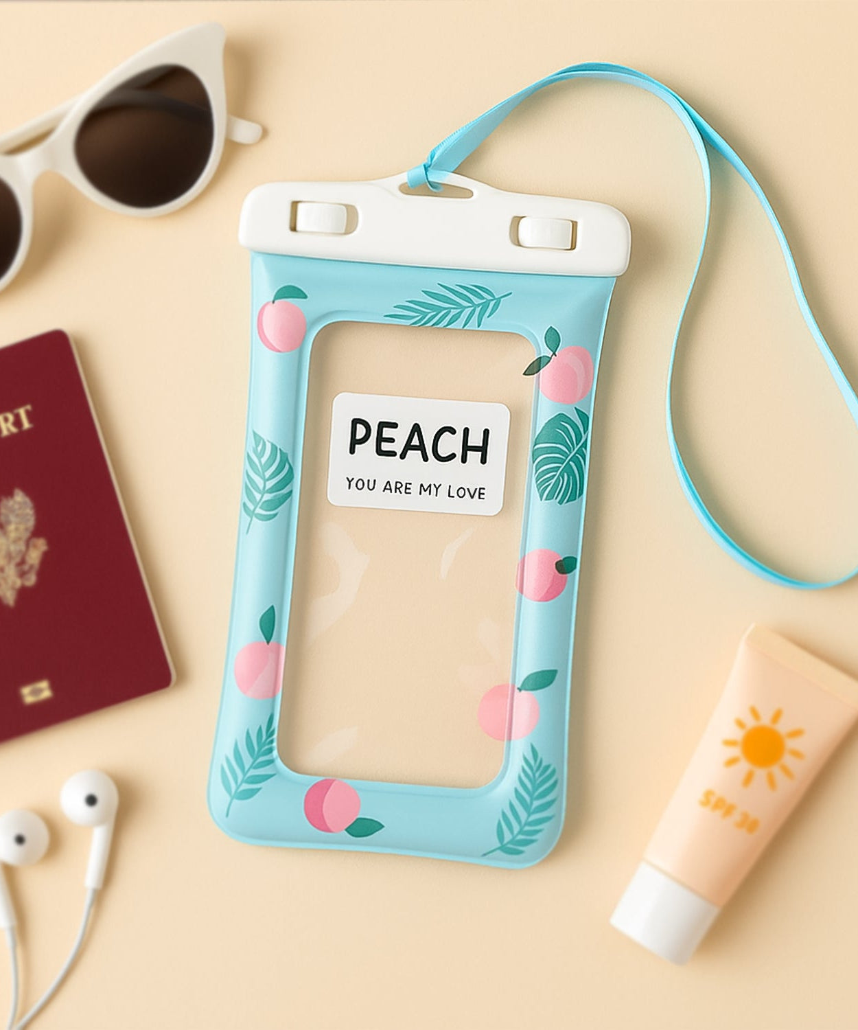 Waterproof Transparent Mobile Pouch with Neck Strap