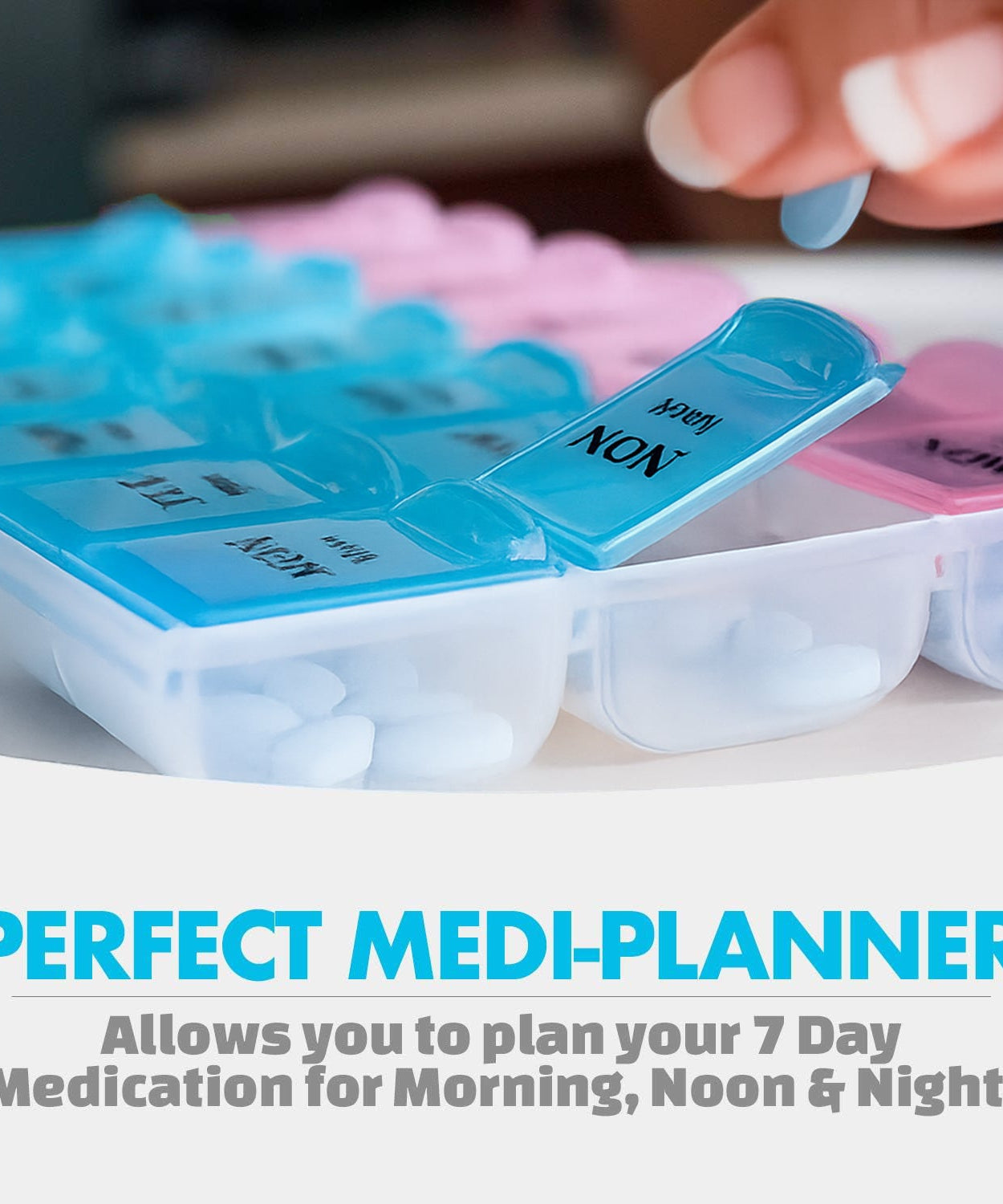 Weekly Pill Organizer Box with 21 Compartments (1 Pc)