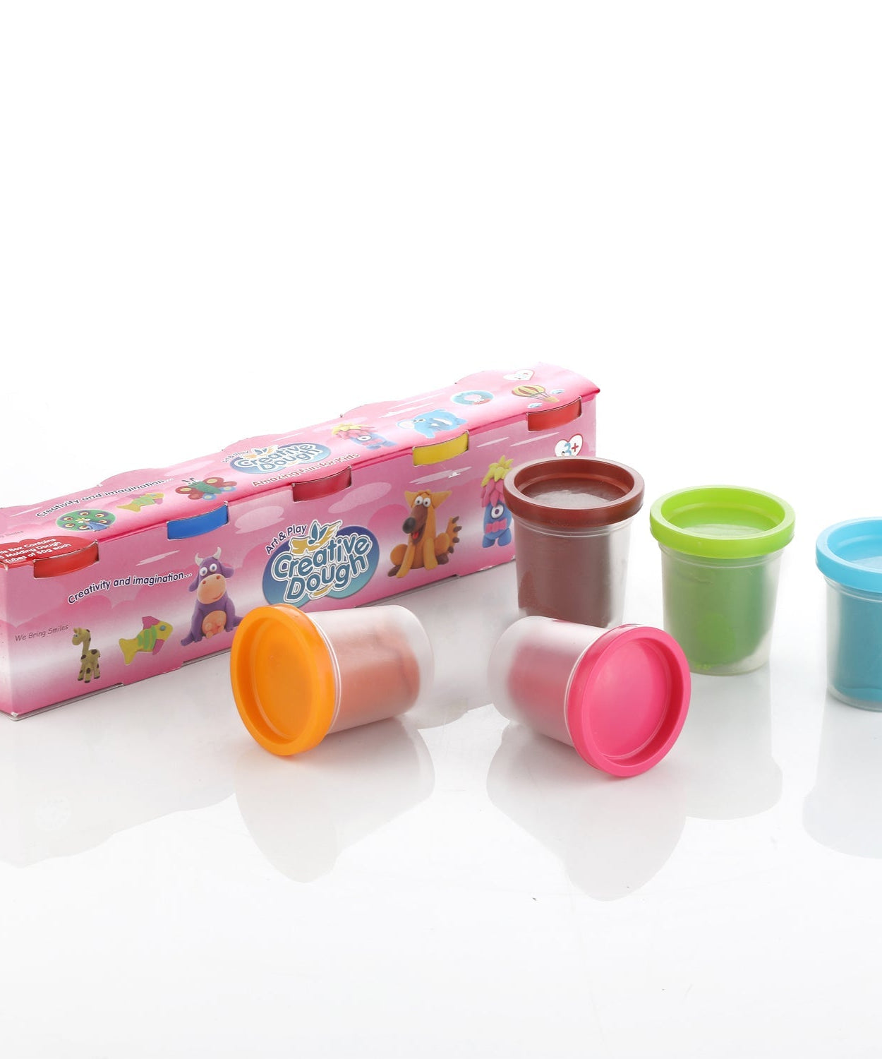 Pack of 5 non-toxic dough clay with 100 grams in 5 colors