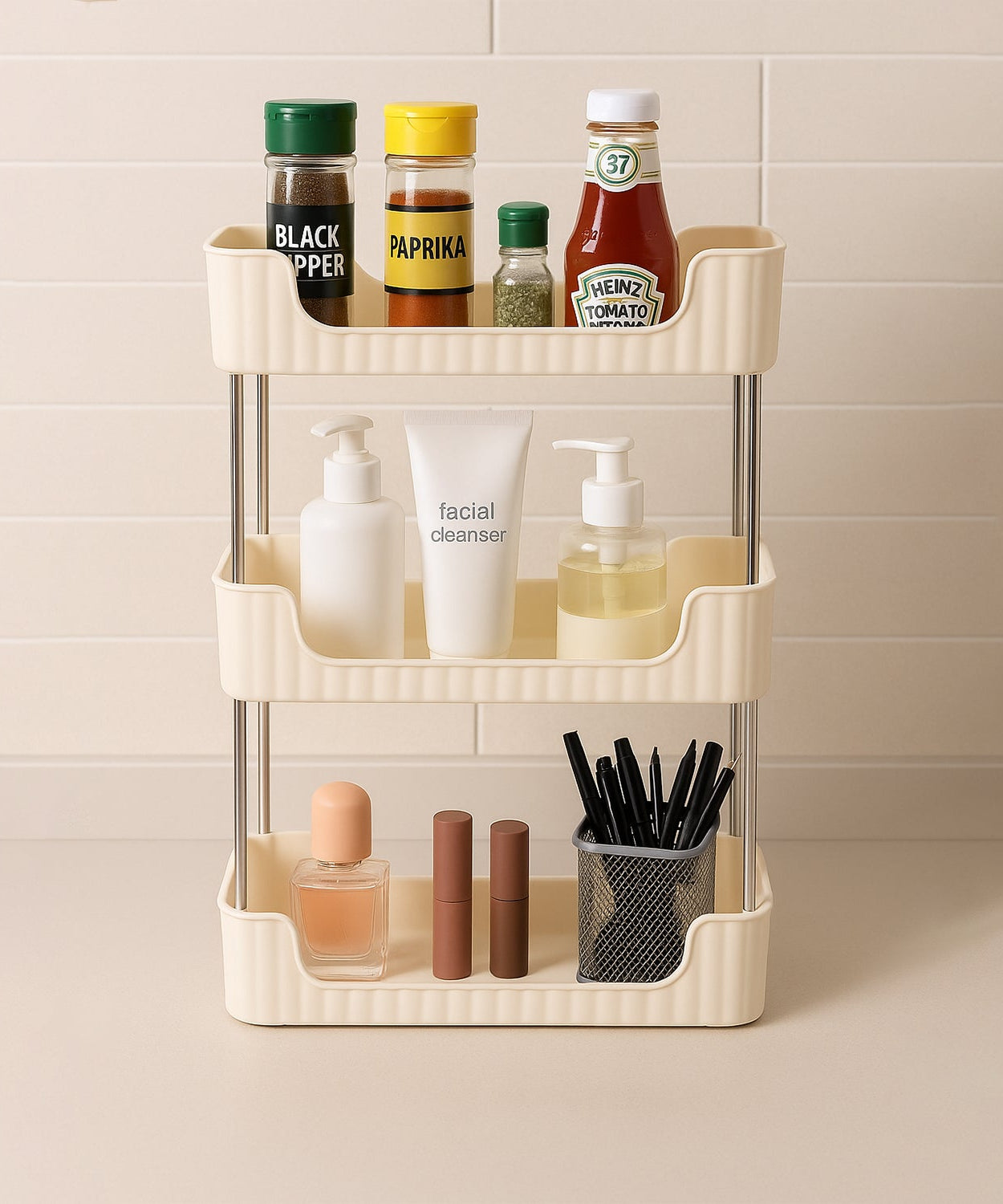 3-Tier Multipurpose Storage Organizer Rack Shelf (1 Set)
