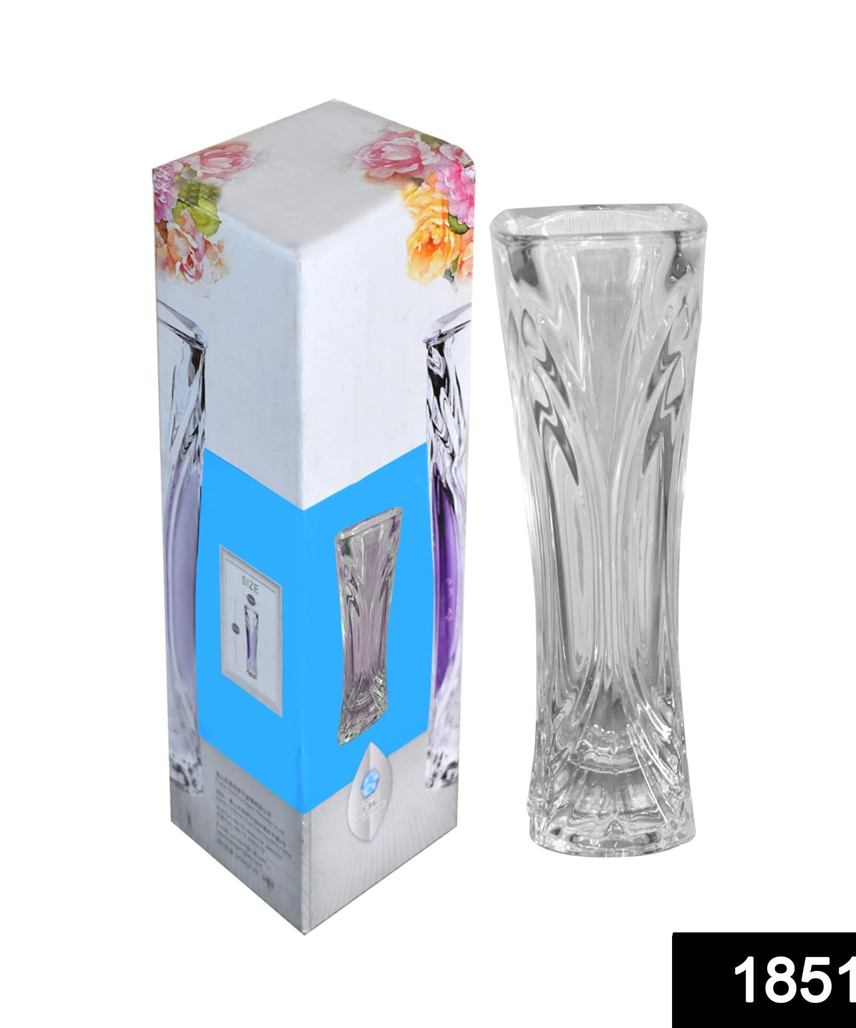 Elegant glass flower pot for stylish home decor.