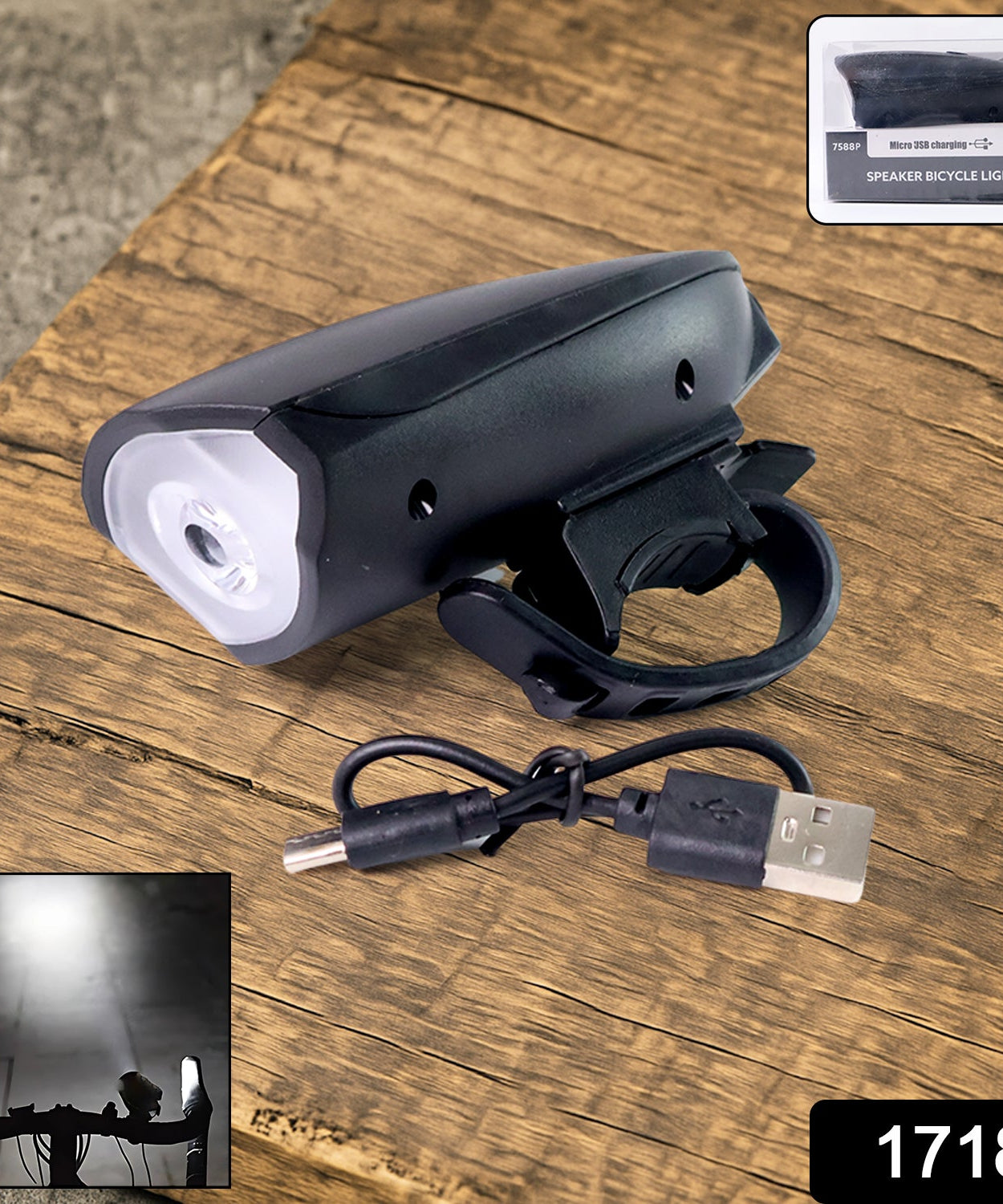 Bicycle LED Light Work On Battery (Speaker Not Included)