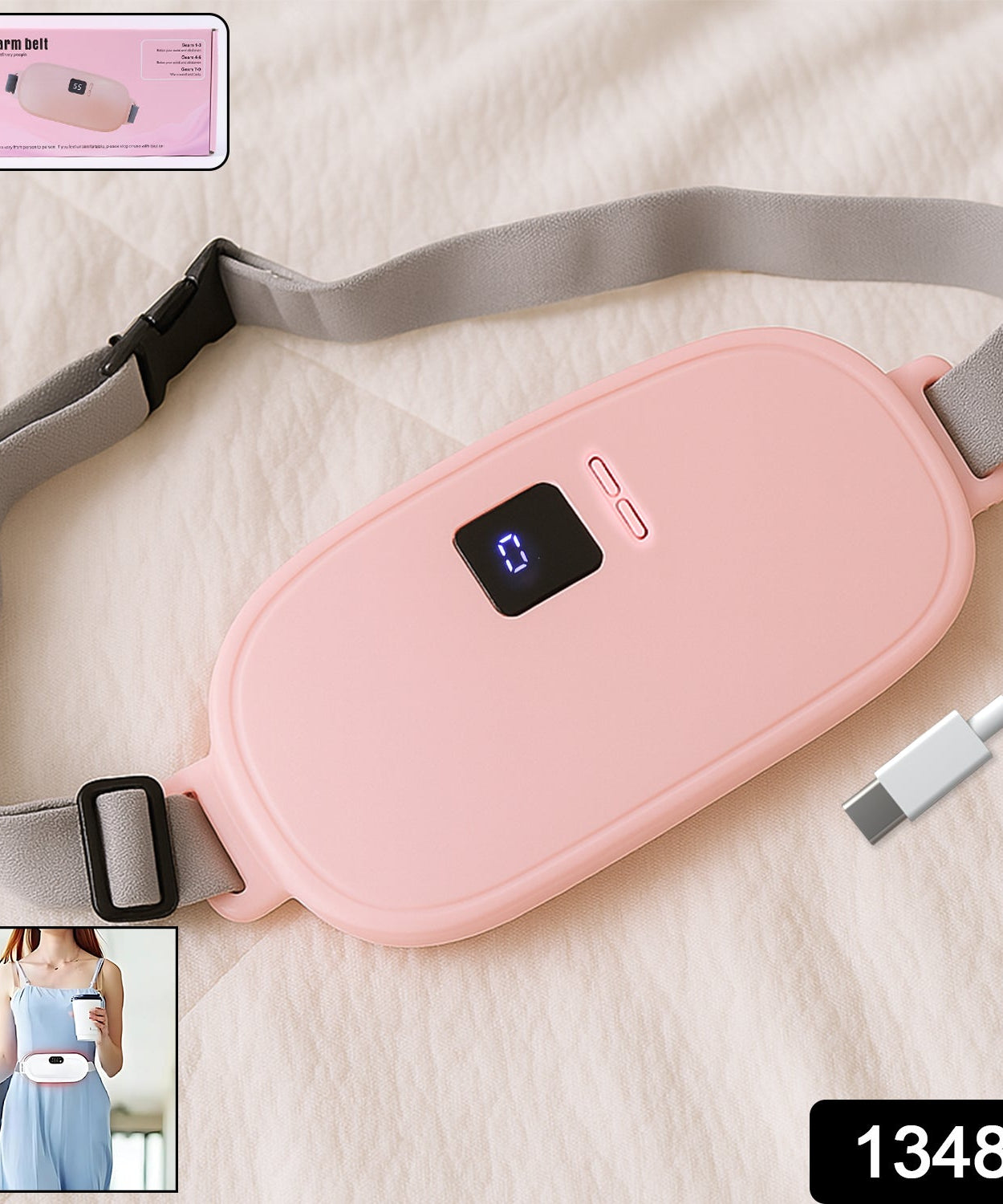 Rechargeable Smart Warm Palace Belt, Period Massager (1 Pc)