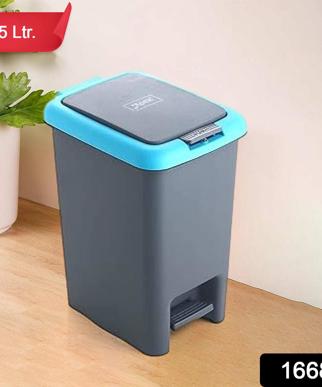 Apex Plastic Push N Pedal Dust Bin | Hands-Free Operation, Compact Design 6.5 Liters (1 Pc / Mix Color)