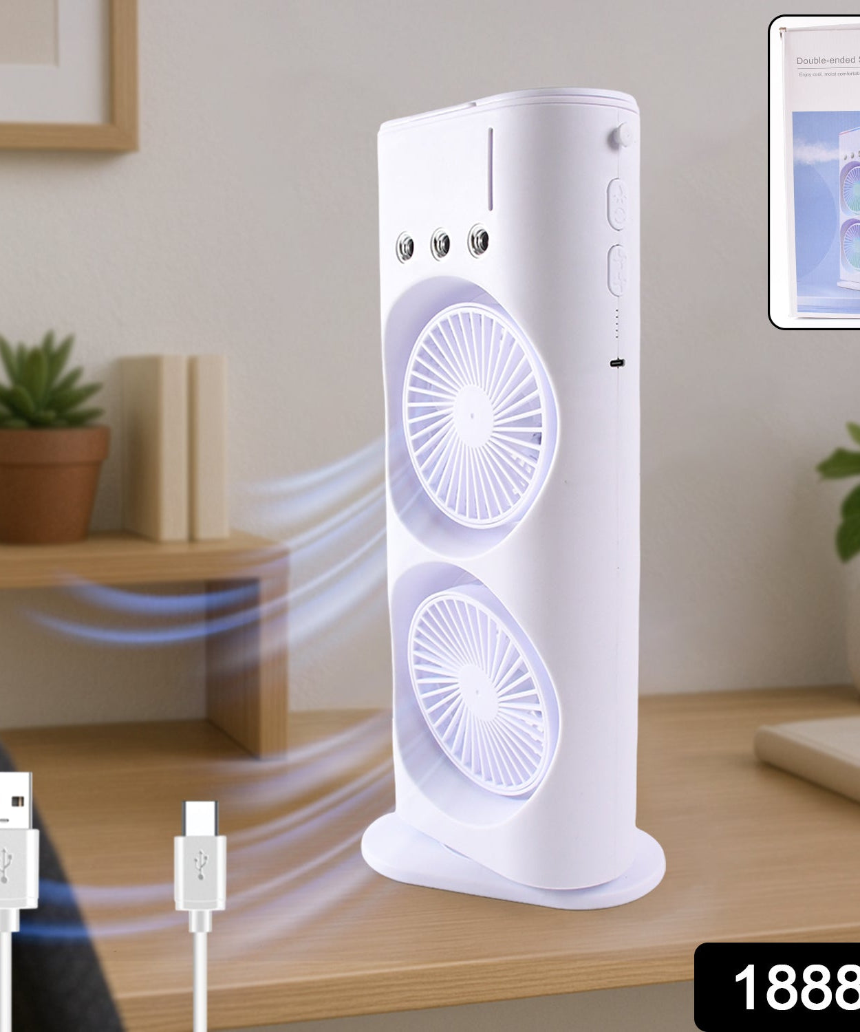 Portable Tower Mist Spray Cooling Fan, Air Cooling Fan (1 Pc)
