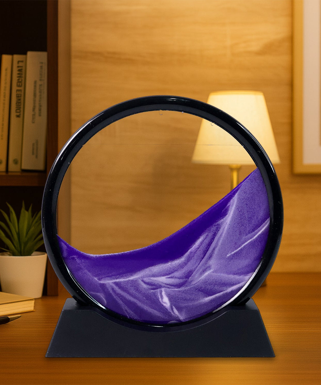 3D Moving Sand Art – Liquid Motion Deep Sea Sandscape with Round Glass Frame (1 Pc)
