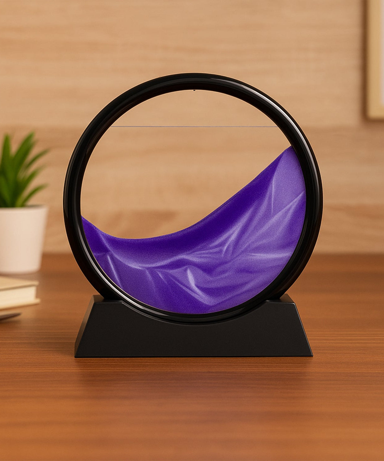 3D Moving Sand Art – Liquid Motion Deep Sea Sandscape with Round Glass Frame (1 Pc)