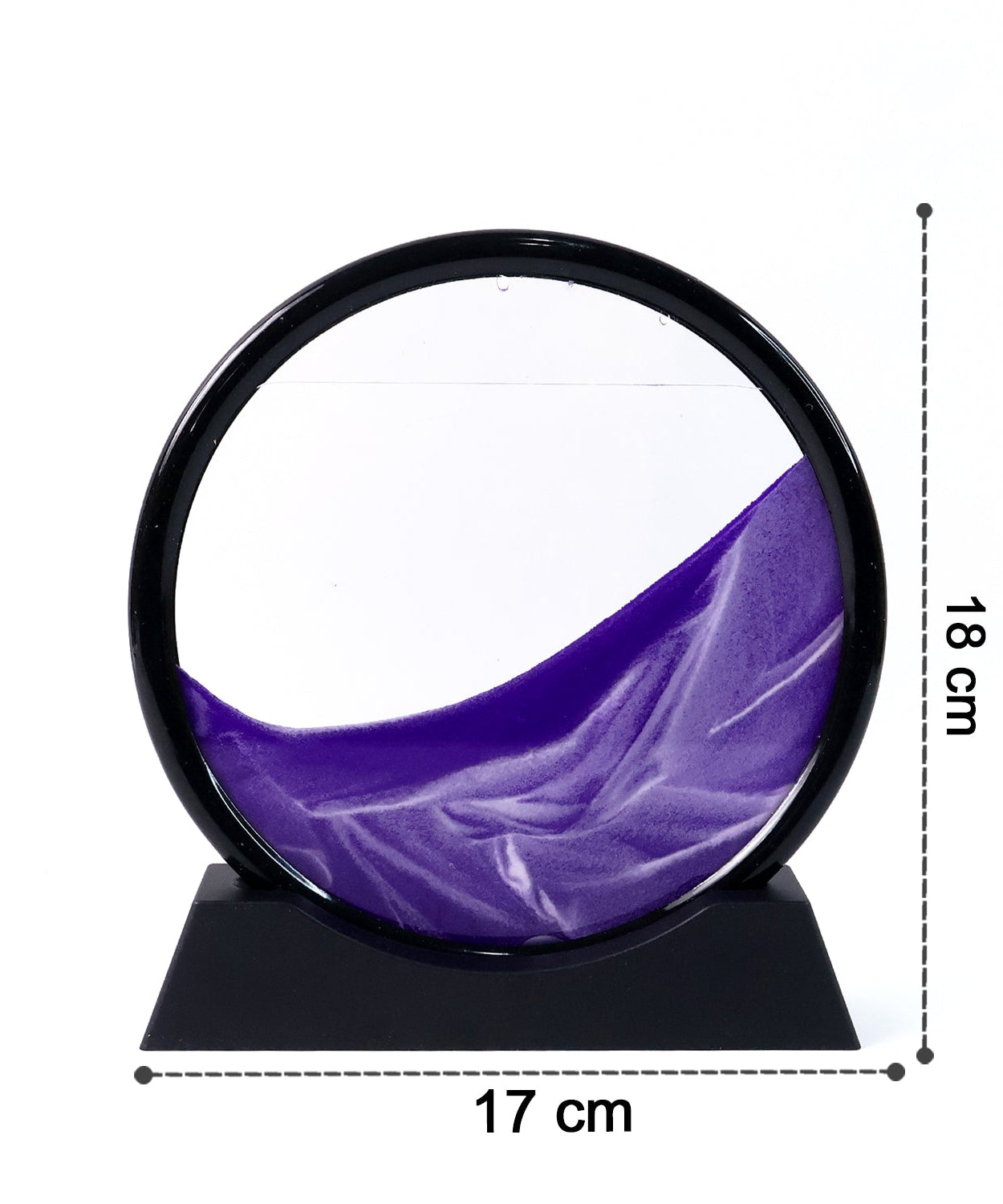 3D Moving Sand Art – Liquid Motion Deep Sea Sandscape with Round Glass Frame (1 Pc)