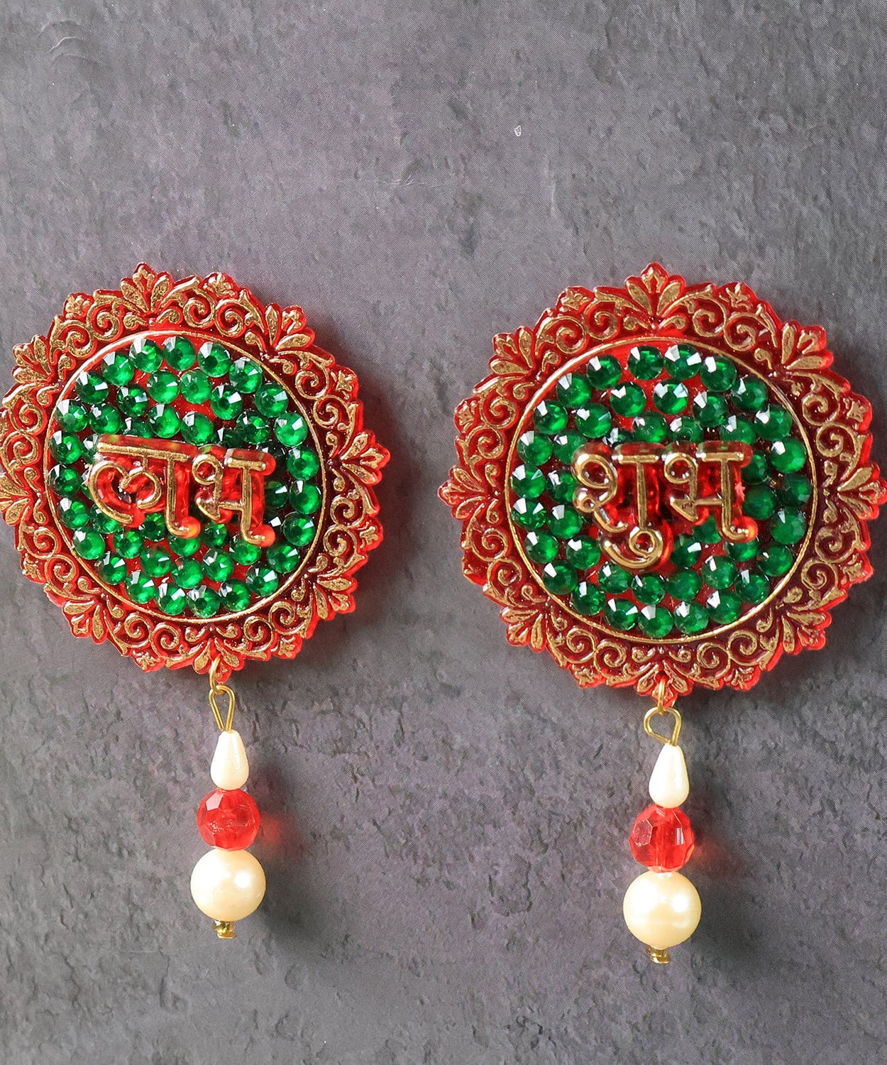 Shubh Labh Beaded Decorative Door Hanging (2 Pc)