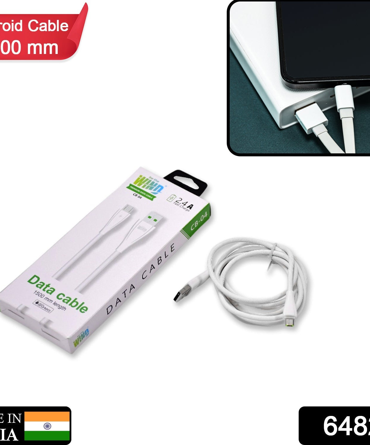 Durable micro USB cable for data transfer.