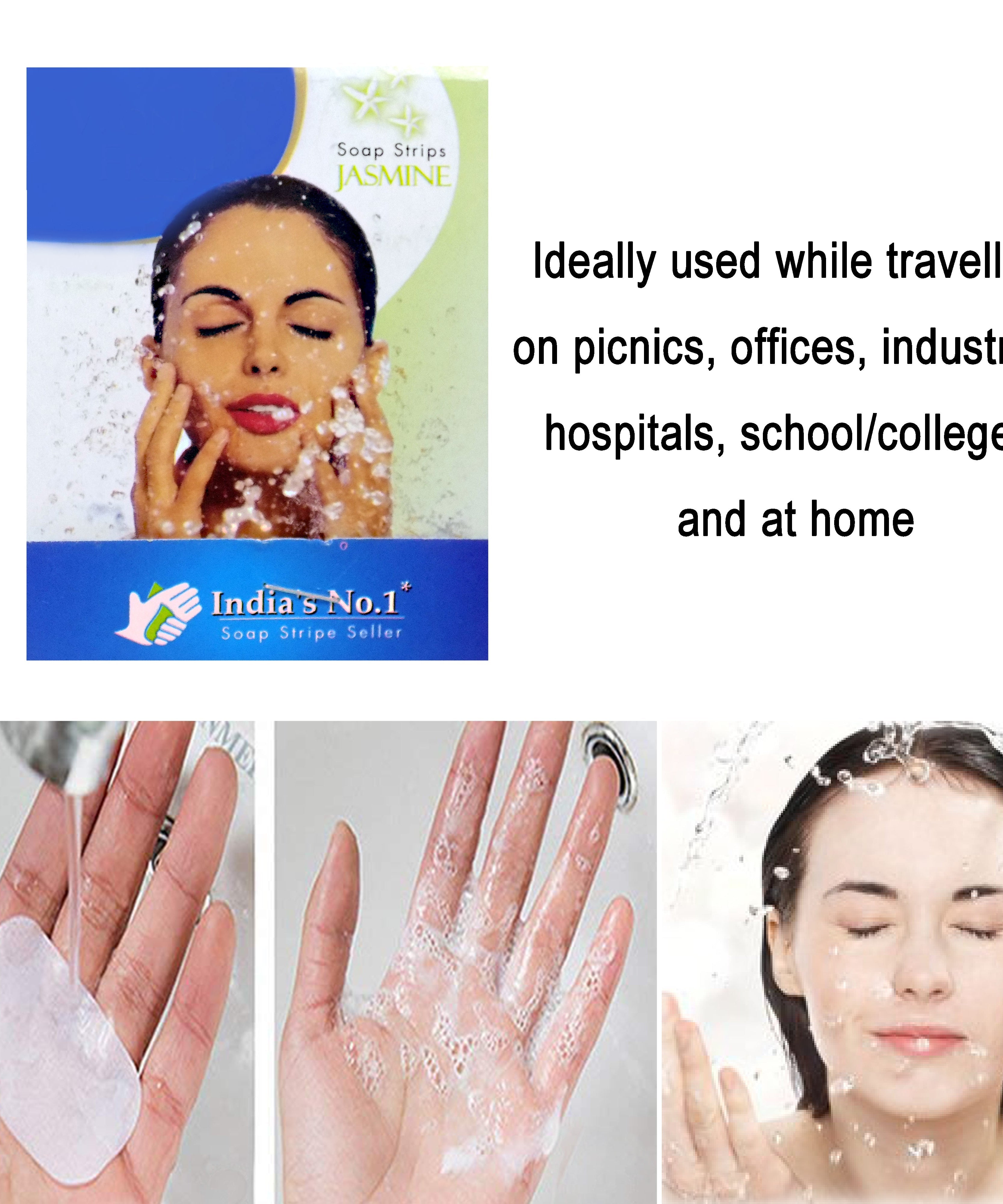 Jasmine-scented soap strips in travel pack.
