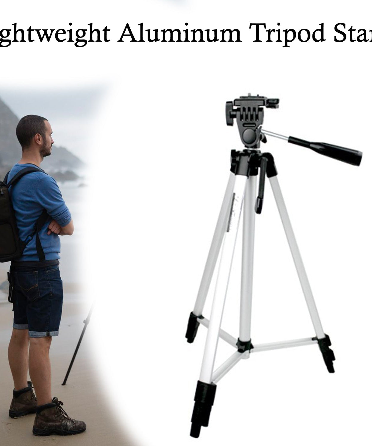 Aluminum tripod with adjustable height