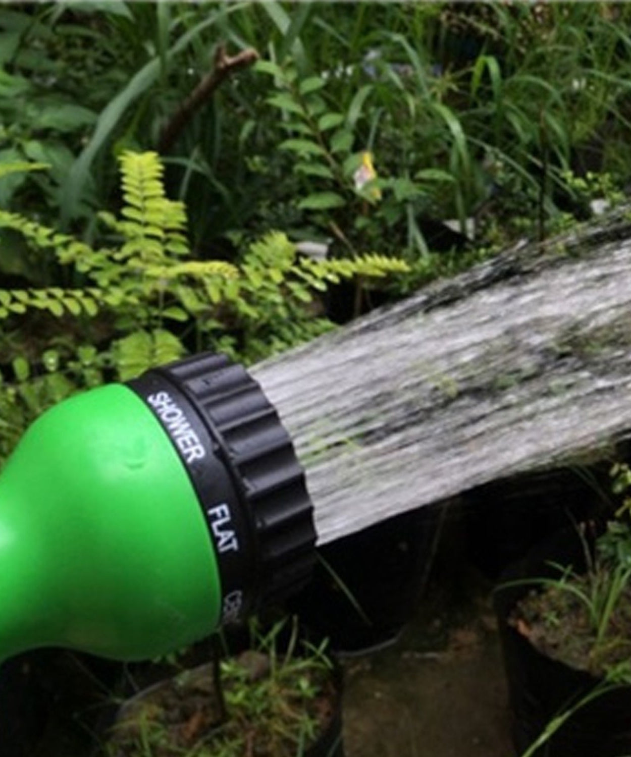 Water spray gun with various attachments.