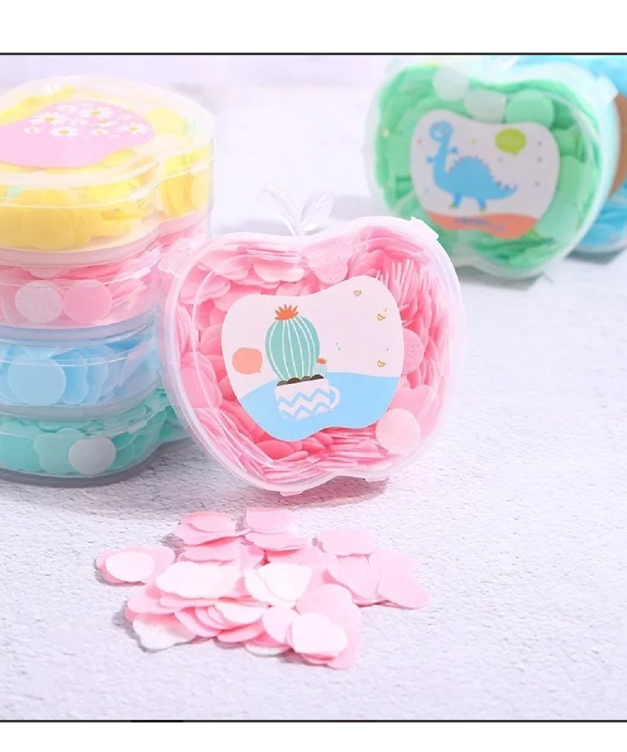 Soft apple paper soap