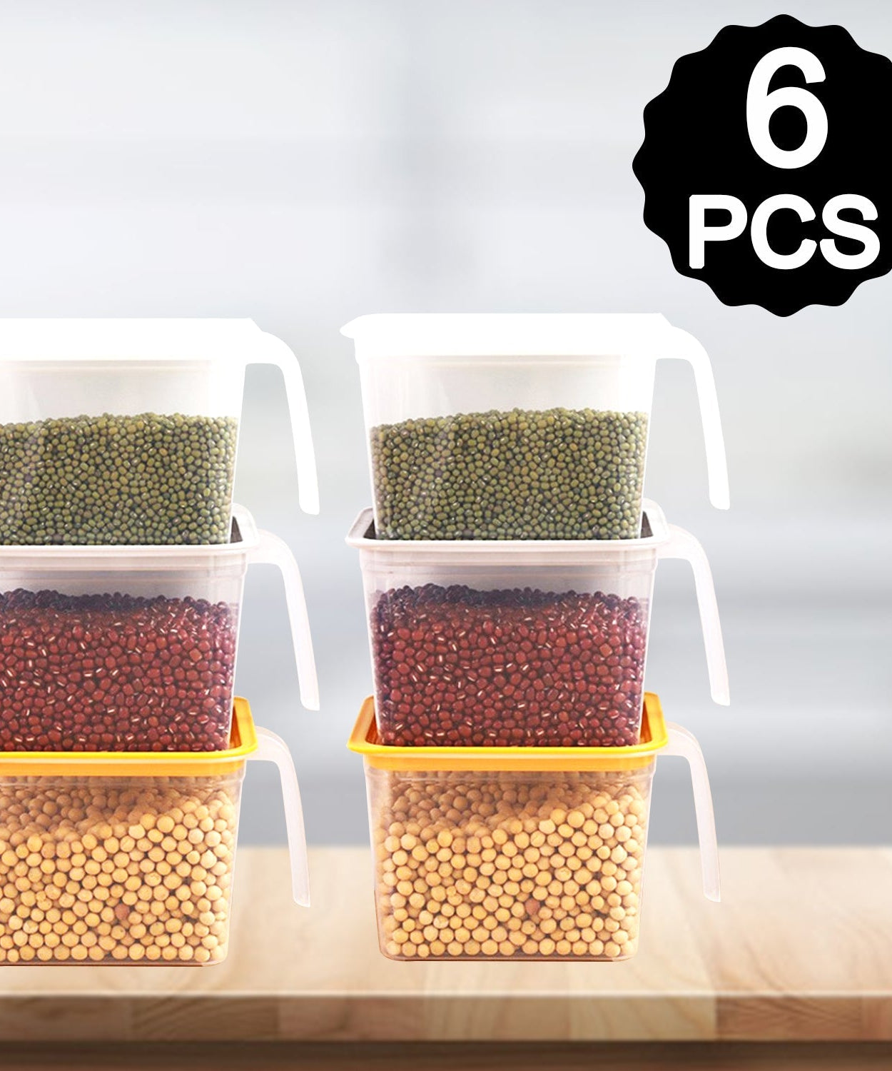 Transparent containers for food storage and organization