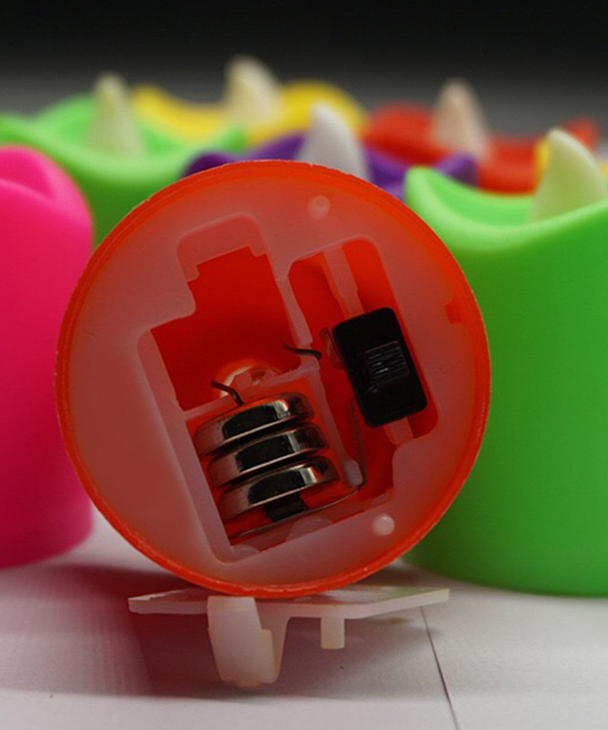 LED tealight candles in multi-color