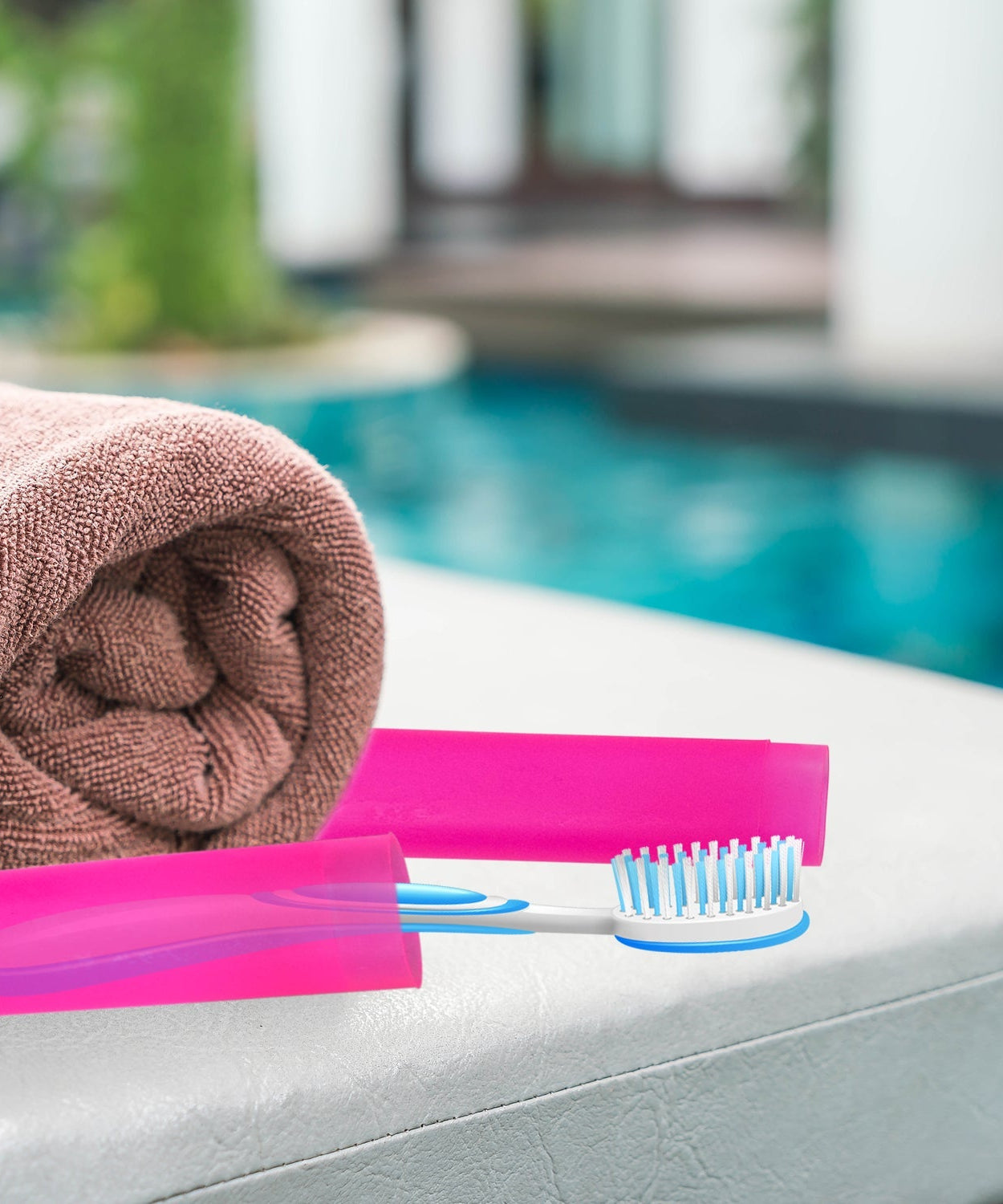 Toothbrush case, top view.